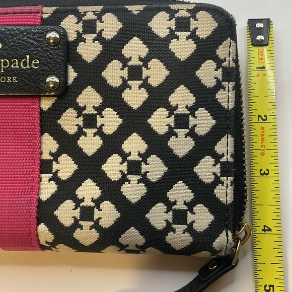 Kate Spade Black and Cream Wallet with Pink Stripe - Picture 5 of 11